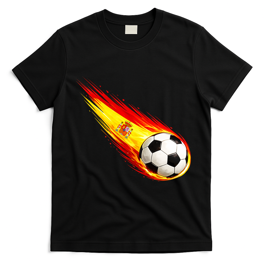 Spain Flag Pride Heritage Soccer Fan T-Shirt - Black