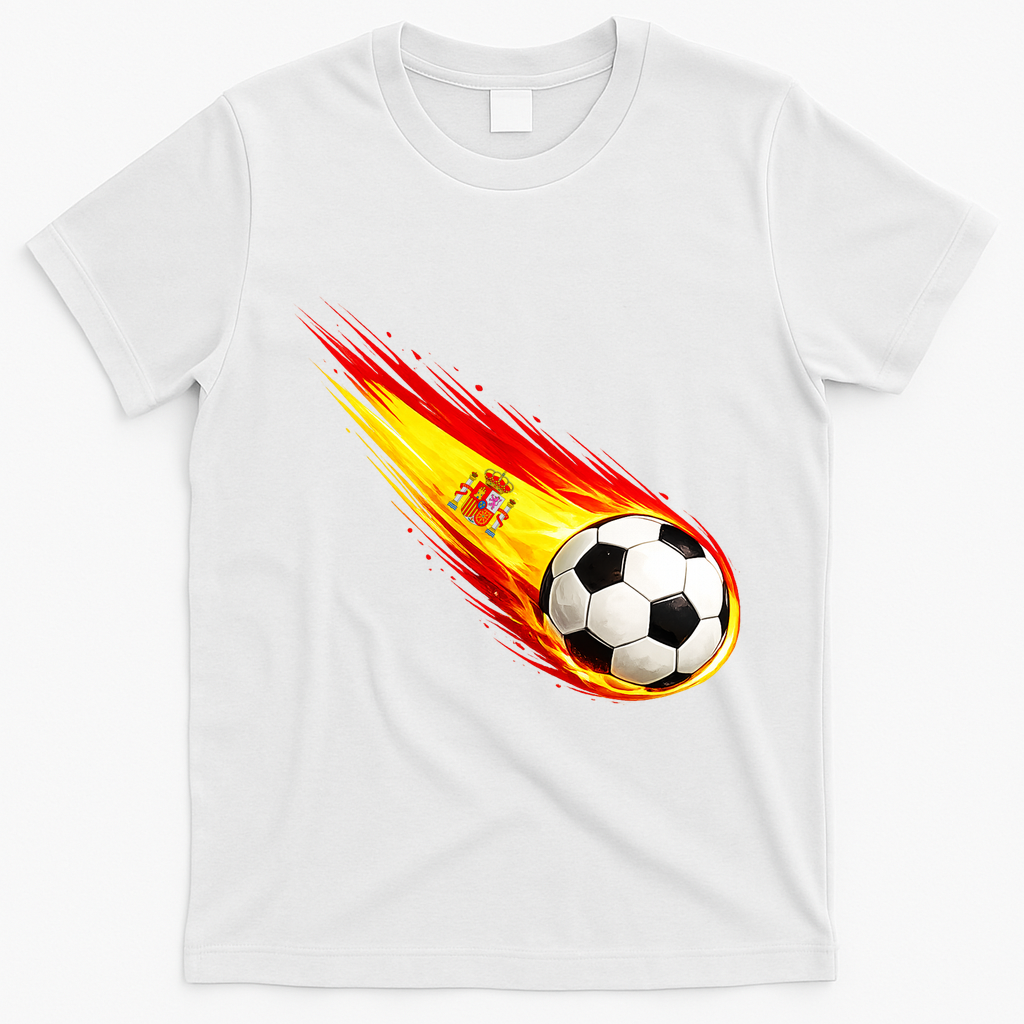 Spain Flag Pride Heritage Soccer Fan T-Shirt - White