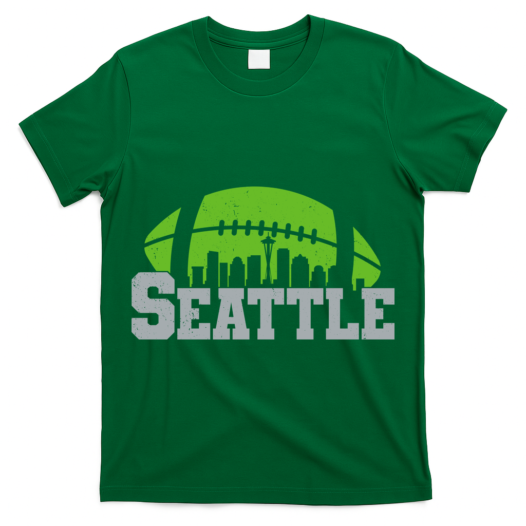 Seahawks Football Seattle Skyline T-Shirt