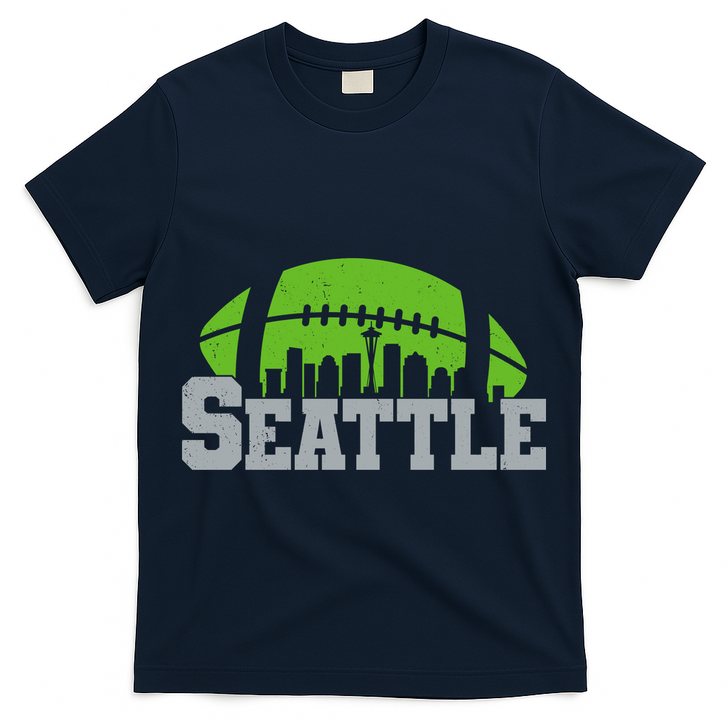 Seahawks Football Seattle Skyline T-Shirt