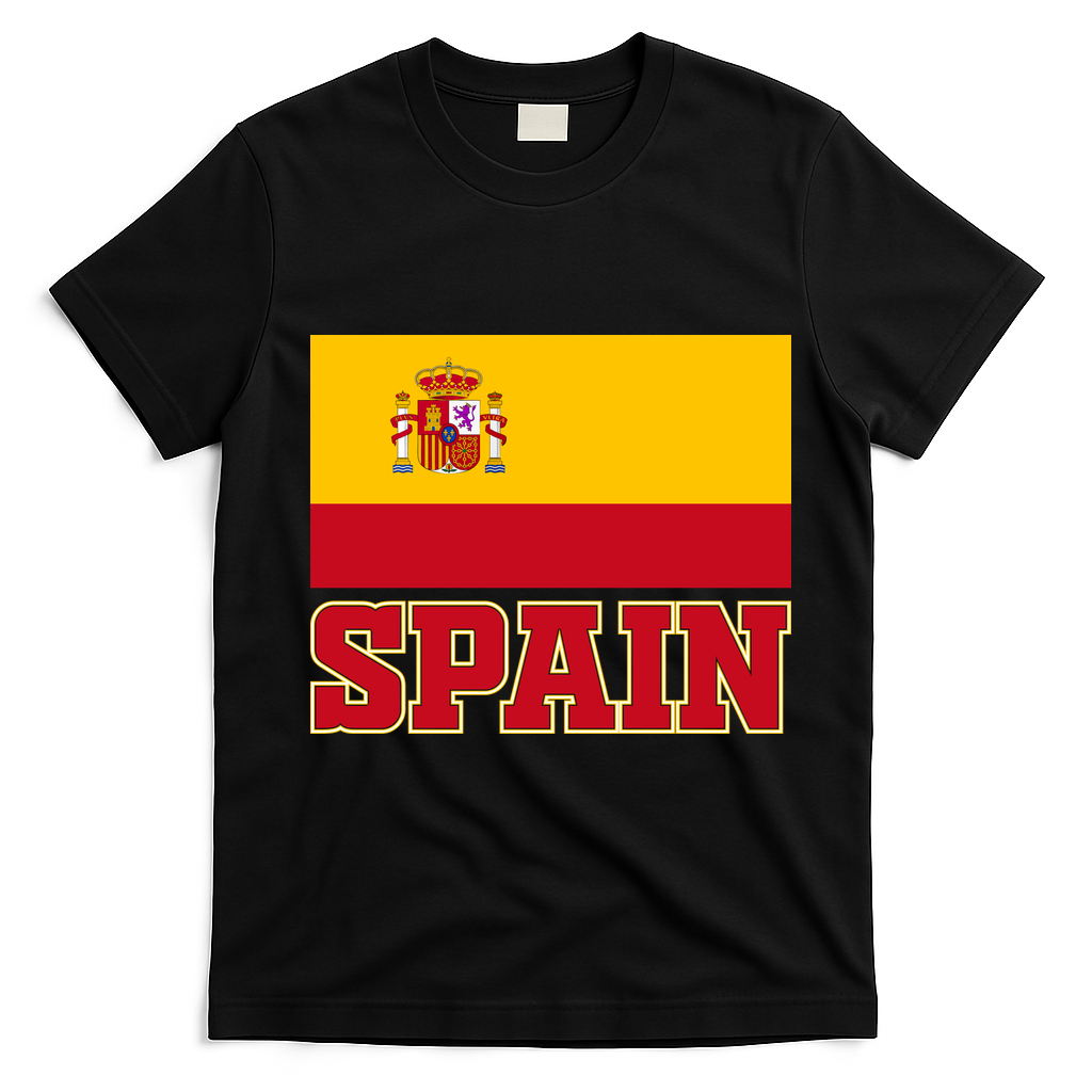 Spain Flag Spanish Soccer Fans T-Shirt - Black