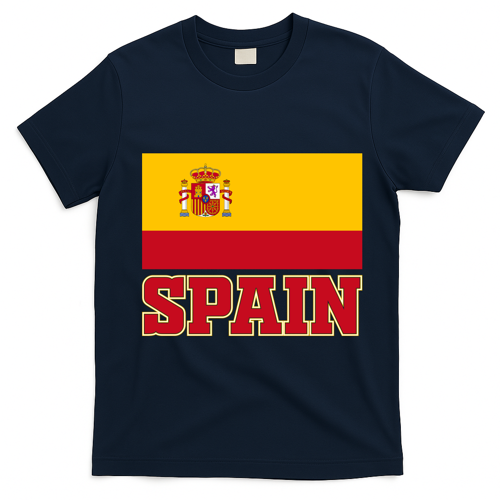 Spain Flag Spanish Soccer Fans T-Shirt - Navy Blue