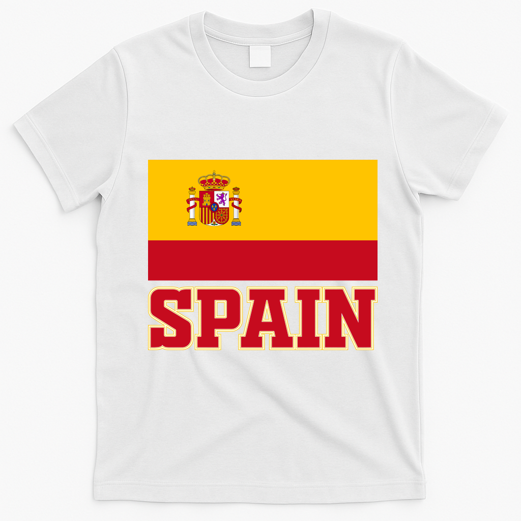 Spain Flag Spanish Soccer Fans T-Shirt - White