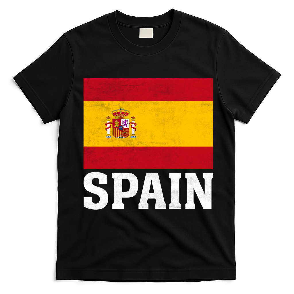 Spain Flag Spaniards And Travelers T-Shirt - Black