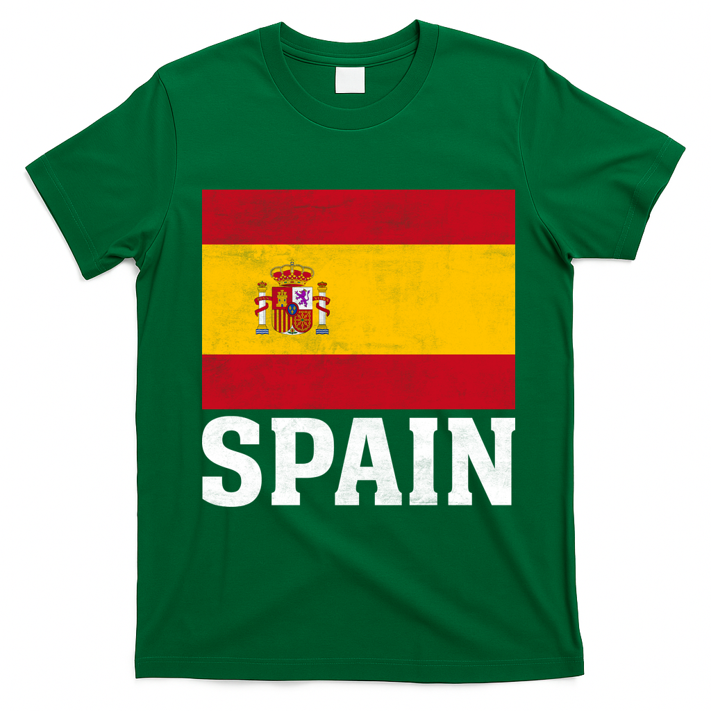 Spain Flag Spaniards And Travelers T-Shirt - Irish Green
