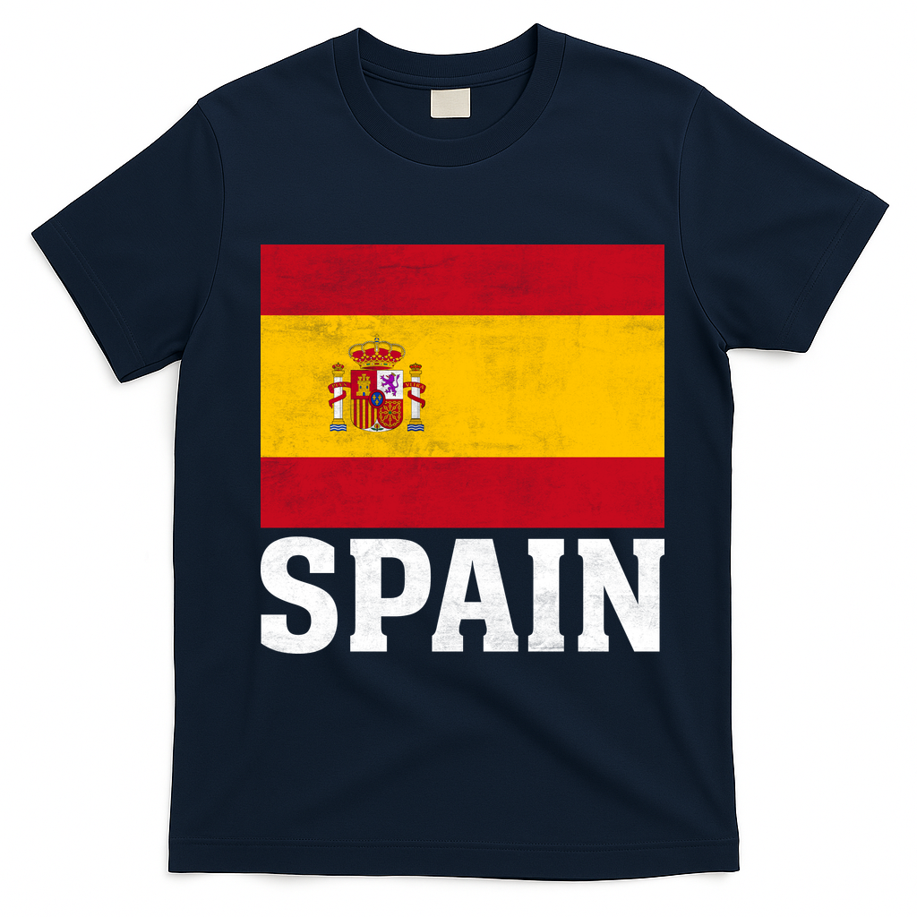 Spain Flag Spaniards And Travelers T-Shirt - Navy Blue