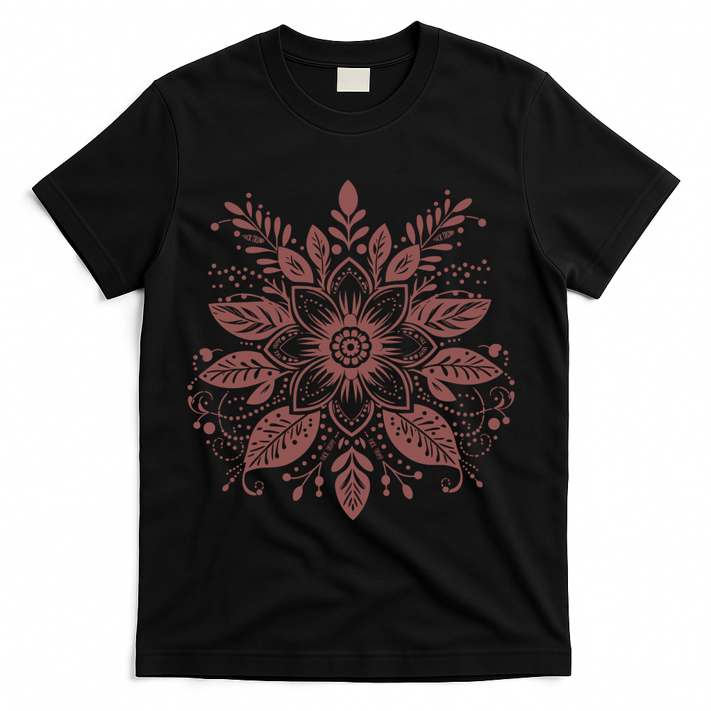 Subtle Fuck Trump Flower T-Shirt - Black