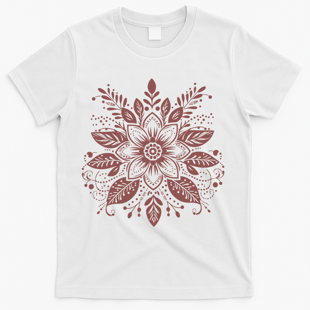 Subtle Fuck Trump Flower T-Shirt - White