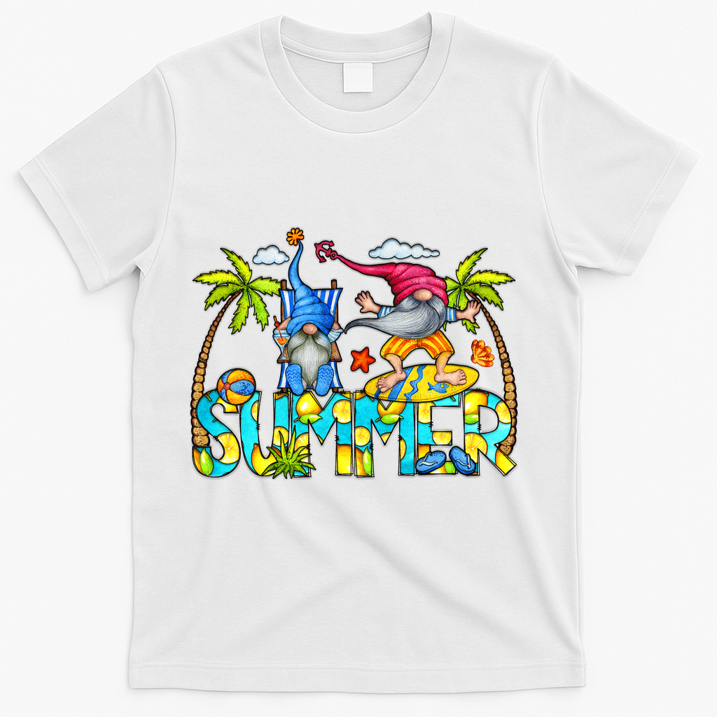 Summer Gnomes Beach T-Shirt - White