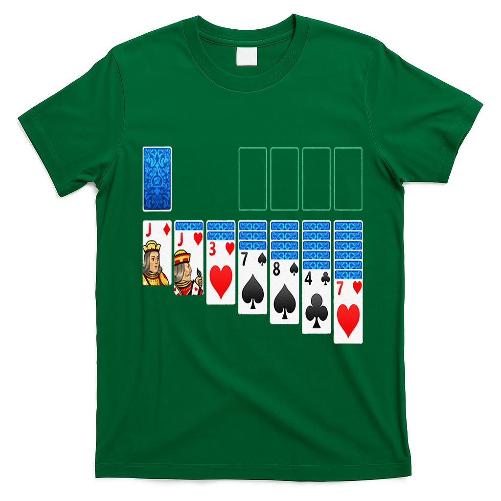 Solitaire Game Costume Board Games Halloween Costume Gift T-Shirt - Irish Green