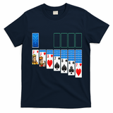 Solitaire Game Costume Board Games Halloween Costume Gift T-Shirt - Navy Blue