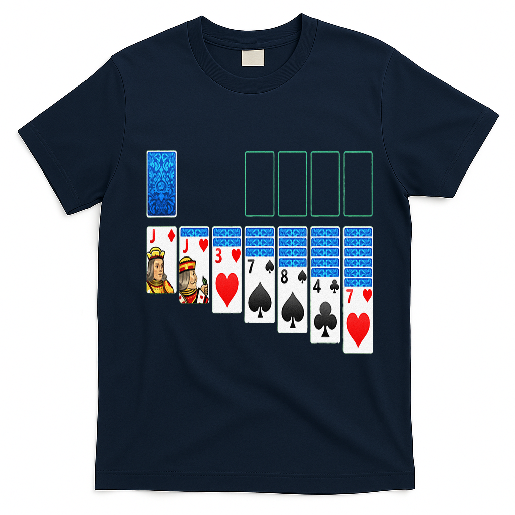 Solitaire Game Costume Board Games Halloween Costume Gift T-Shirt - Navy Blue
