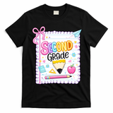 Second Grade Coquette Pencil First Day Of School T-Shirt - Black