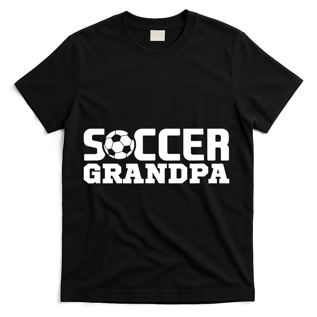 Soccer Grandpa Granddad Granddaddy Grandfather T-Shirt - Black