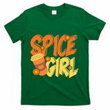 Spice Girl Pumpkin Coffee Lover Fall T-Shirt - Green