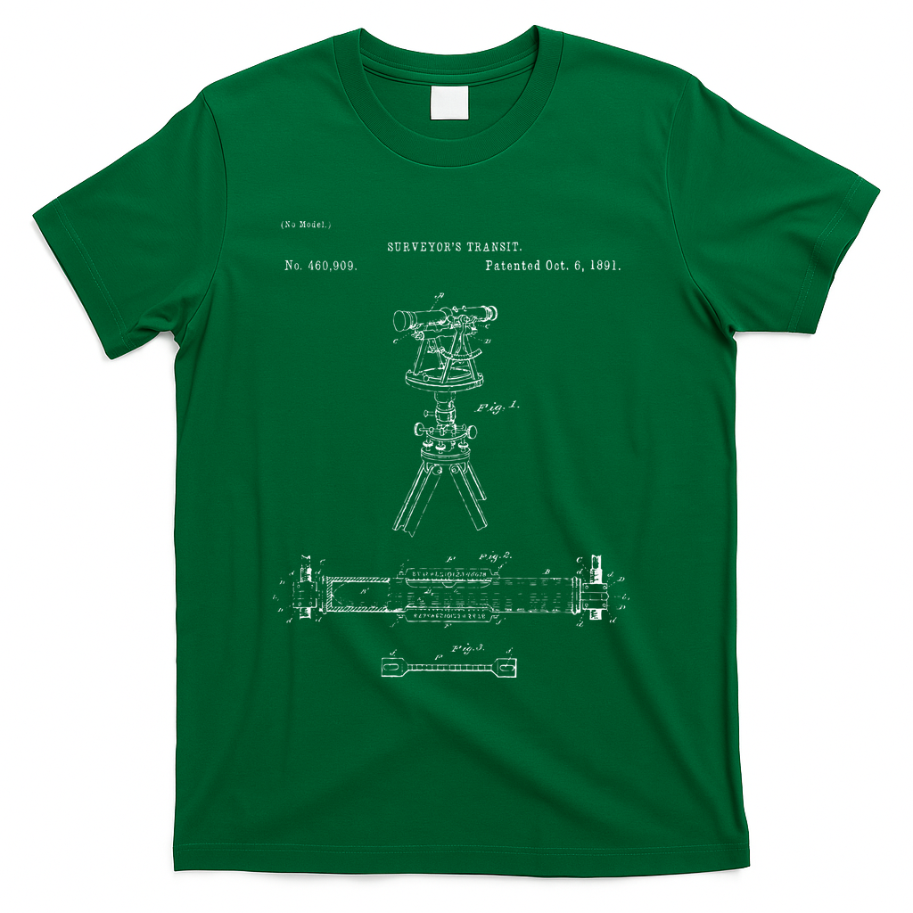 Surveying Gift Property Land Surveyor Tool T-Shirt - Green