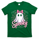 Spooky Ghost Pink Coquette Halloween Cute T-Shirt - Irish Green