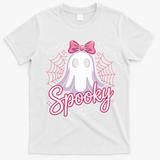 Spooky Ghost Pink Coquette Halloween Cute T-Shirt - White