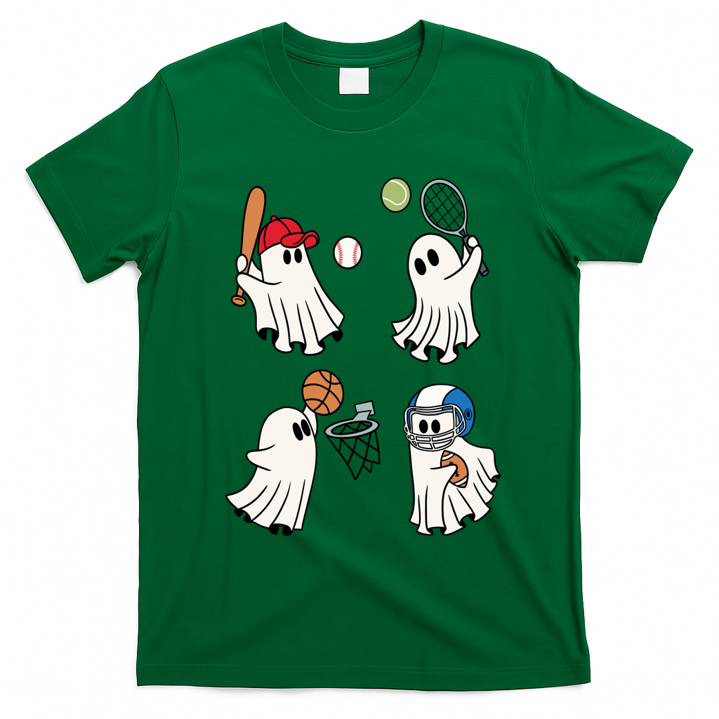 Spooky Ghost Sport Halloween T-Shirt - Irish Green
