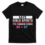 Save Girls Sports Common Sense Statement Apparel T-Shirt - Black