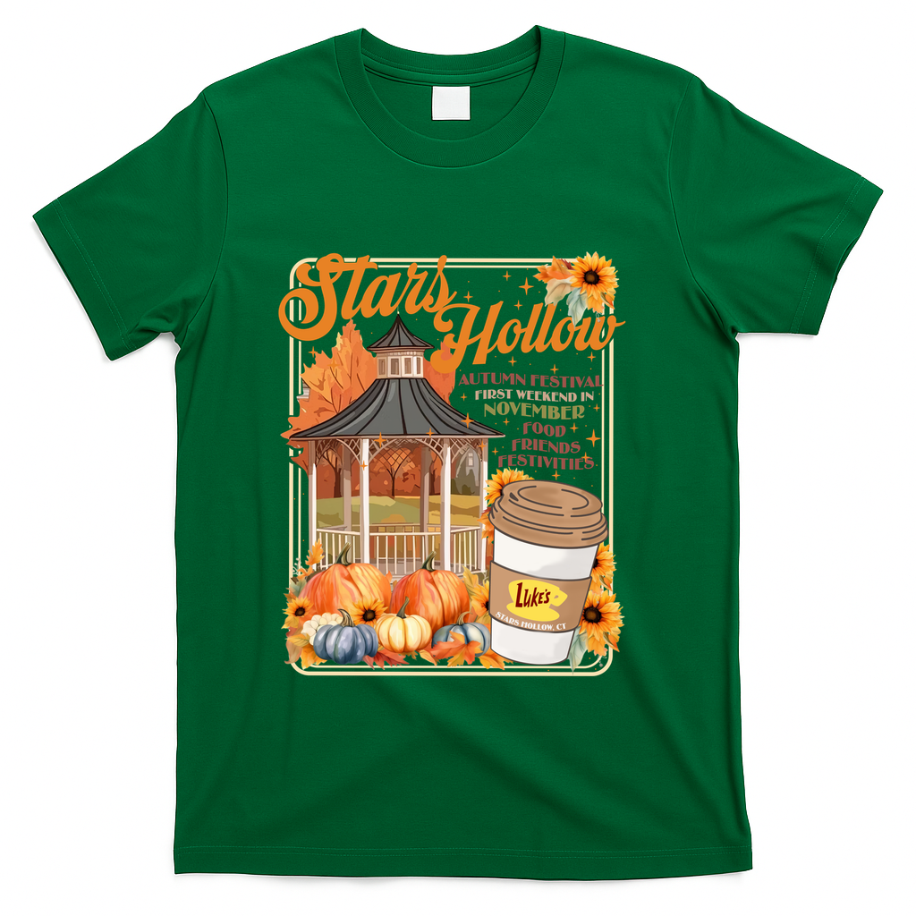 Stars Hollow Autumn Festival First Weekend On November Gilmore Fall Vibe T-Shirt - Green