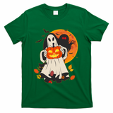 Spooky Halloween Autumn Ghost Jackolantern T-Shirt - Green