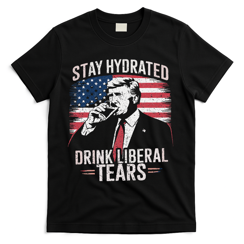 Stay Hydrated And Drink LiberalS Tears Trump 2025 T-Shirt - Black