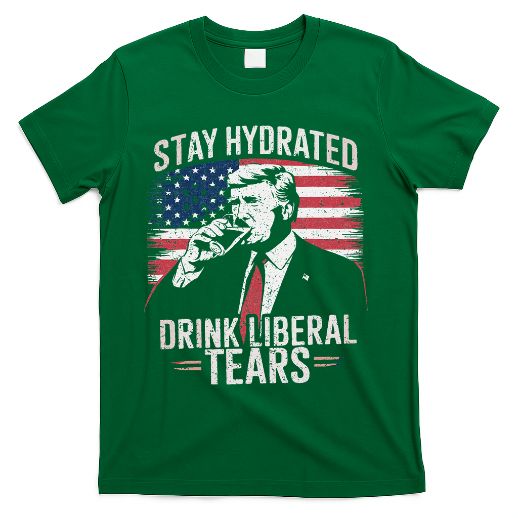 Stay Hydrated And Drink LiberalS Tears Trump 2025 T-Shirt - Green