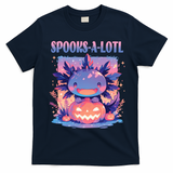 Spooks-A-Lotl Halloween Axolotl T-Shirt - Navy Blue