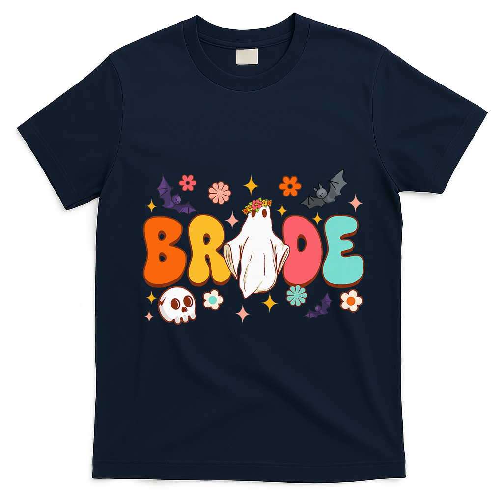 Spooky Halloween Bride To Be Bachelorette Party Matching T-Shirt - Navy Blue