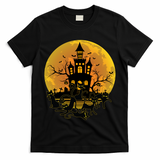 Spooky Halloween Castle Black Cats T-Shirt
