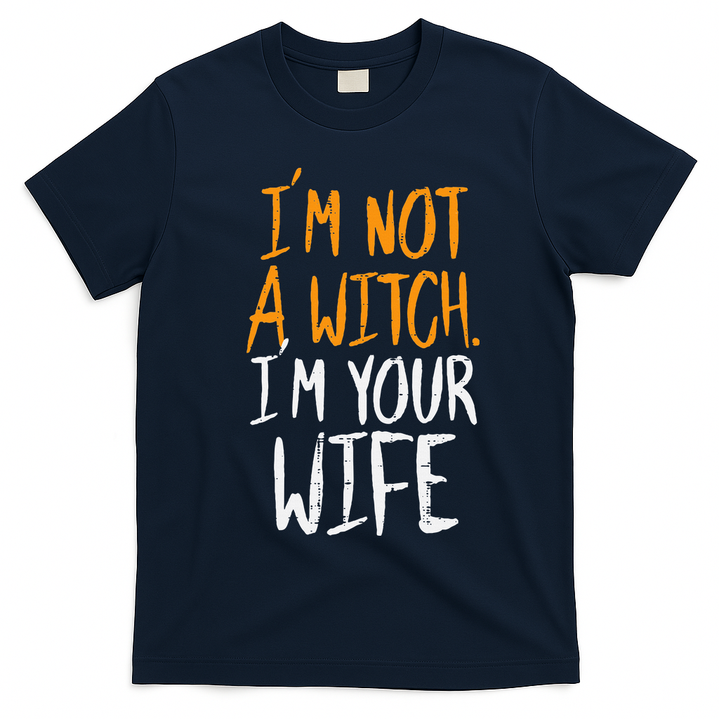 Spooky Halloween Couple Costume Witchy Love T-Shirt - Navy Blue