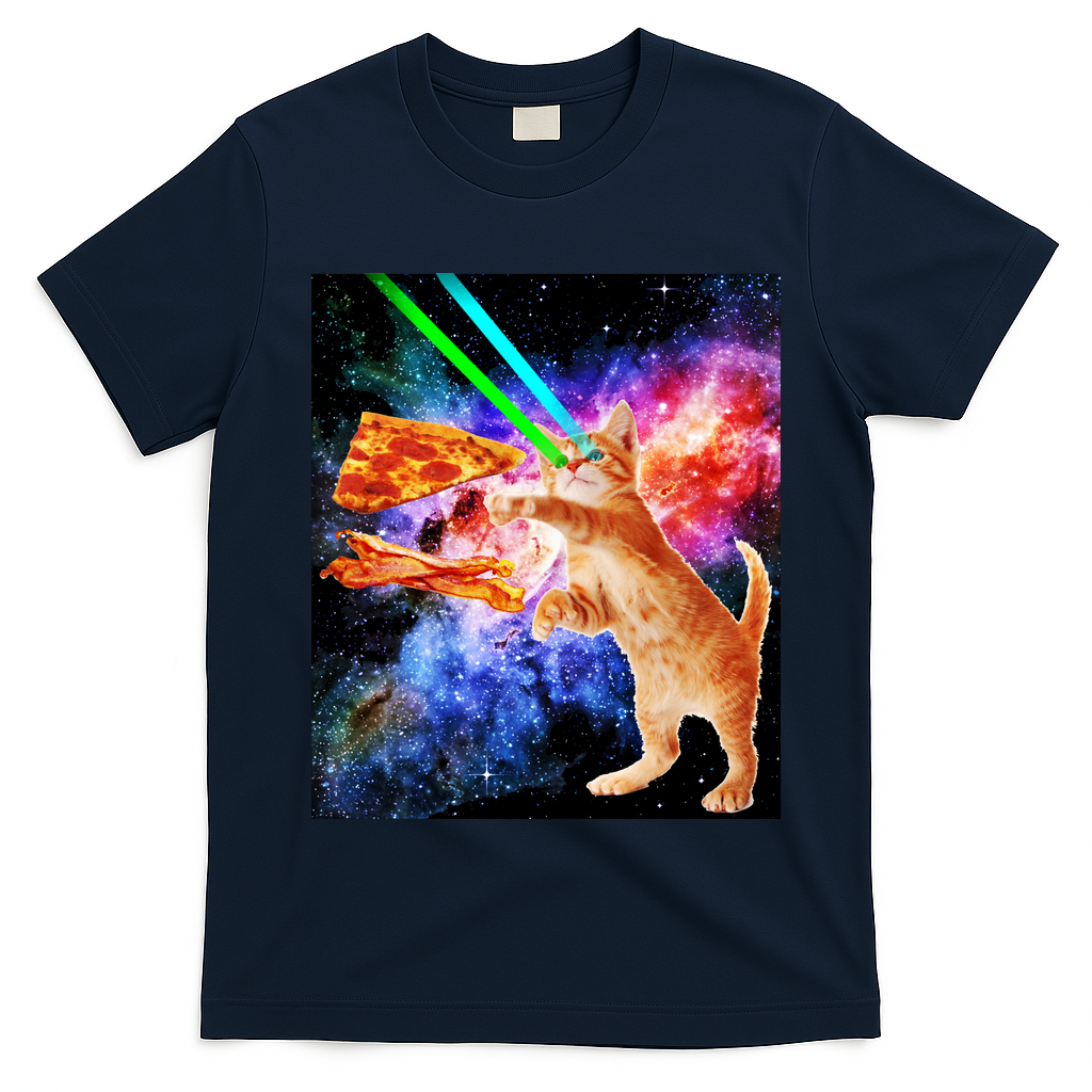 Space Hunger Flying Cat Pizza Bacon1 T-Shirt