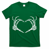 Skeleton Hand Heart Halloween Funny Bones Love T-Shirt