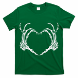 Skeleton Hand Heart Halloween Funny Bones Love T-Shirt