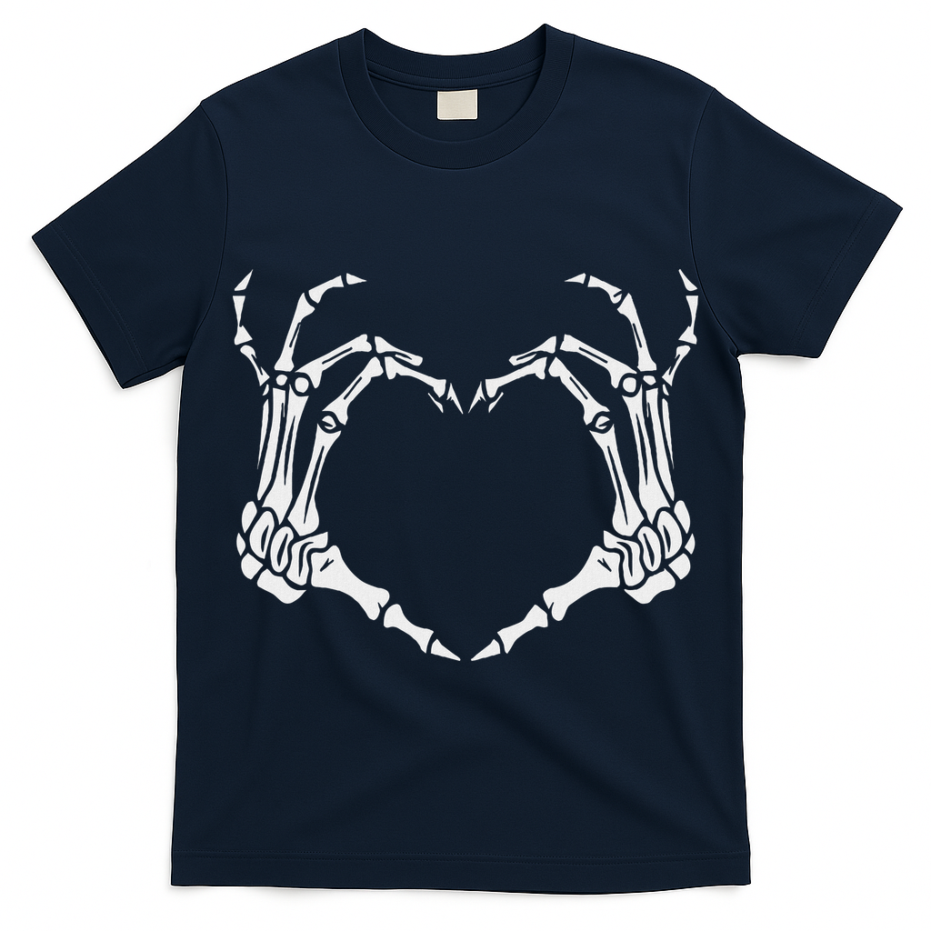 Skeleton Hand Heart Halloween Funny Bones Love T-Shirt