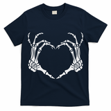Skeleton Hand Heart Halloween Funny Bones Love T-Shirt