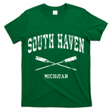 South Haven Michigan Vintage Nautical Crossed Oars T-Shirt