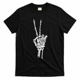 Skeleton Hand Peace Sign T-Shirt - Black