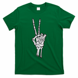 Skeleton Hand Peace Sign T-Shirt - Irish Green