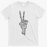 Skeleton Hand Peace Sign T-Shirt - White