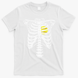 Softball Heart Skeleton Rib Cage Halloween Love Softball T-Shirt - White