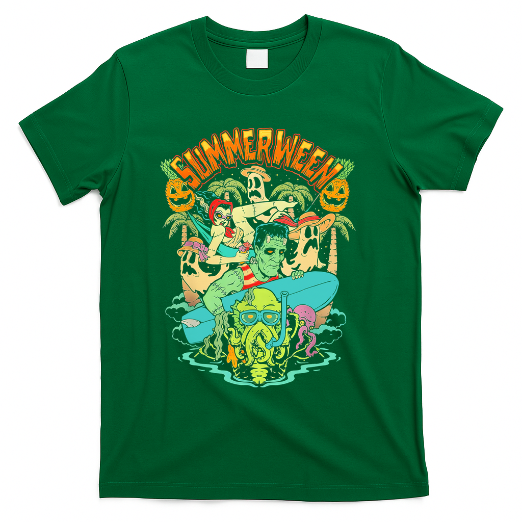 Summerween Happy Summerween Summer Halloween Holiday T-Shirt - Green