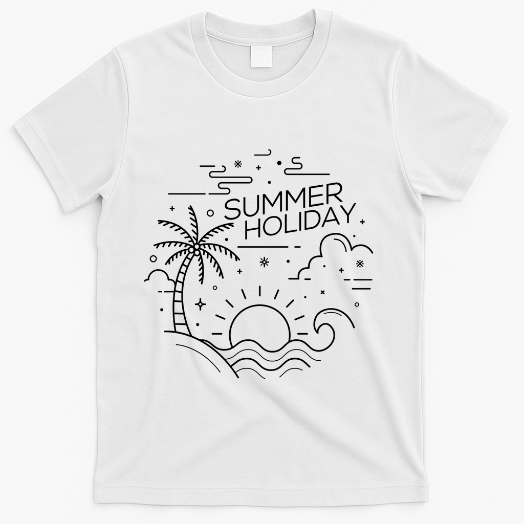 Summer Holiday Tropical Vacation T-Shirt - White