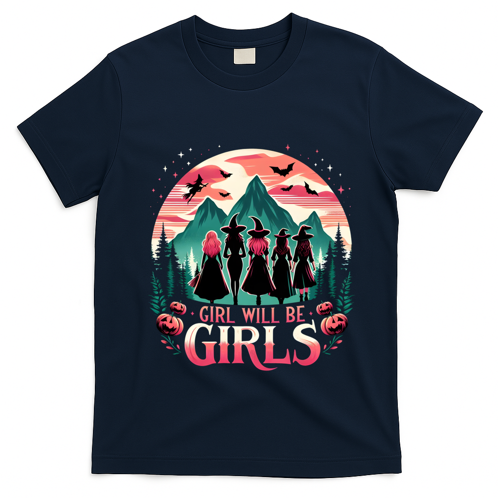 Spooky Halloween Witch Will Be Funny Witchy Vibes Gift T-Shirt - Navy Blue