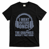 Sorry I Can't Hear You I'm Gaming By Dat Adult Grey I Went Outside Once T-Shirt
