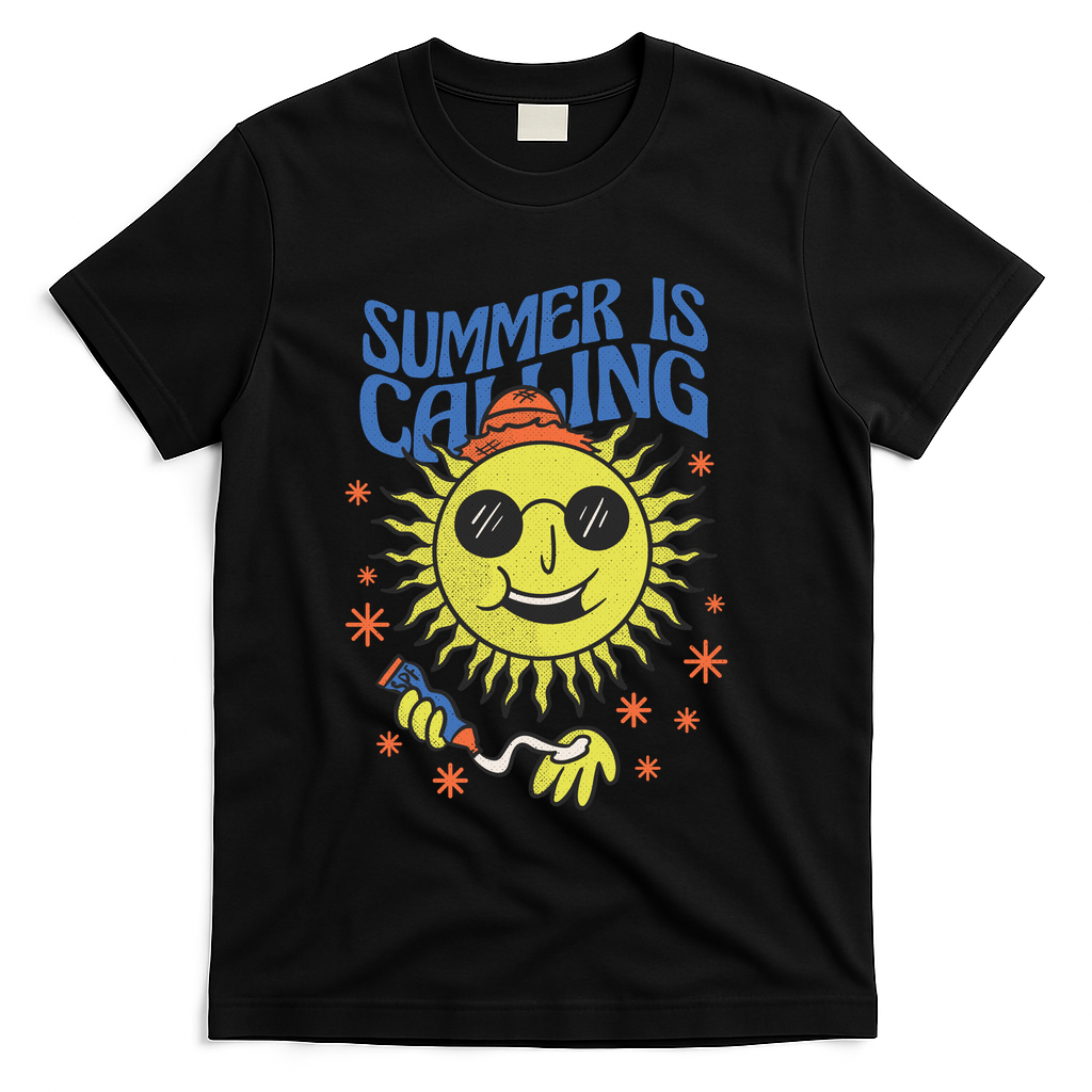 Summer Is Calling T-Shirt - Black