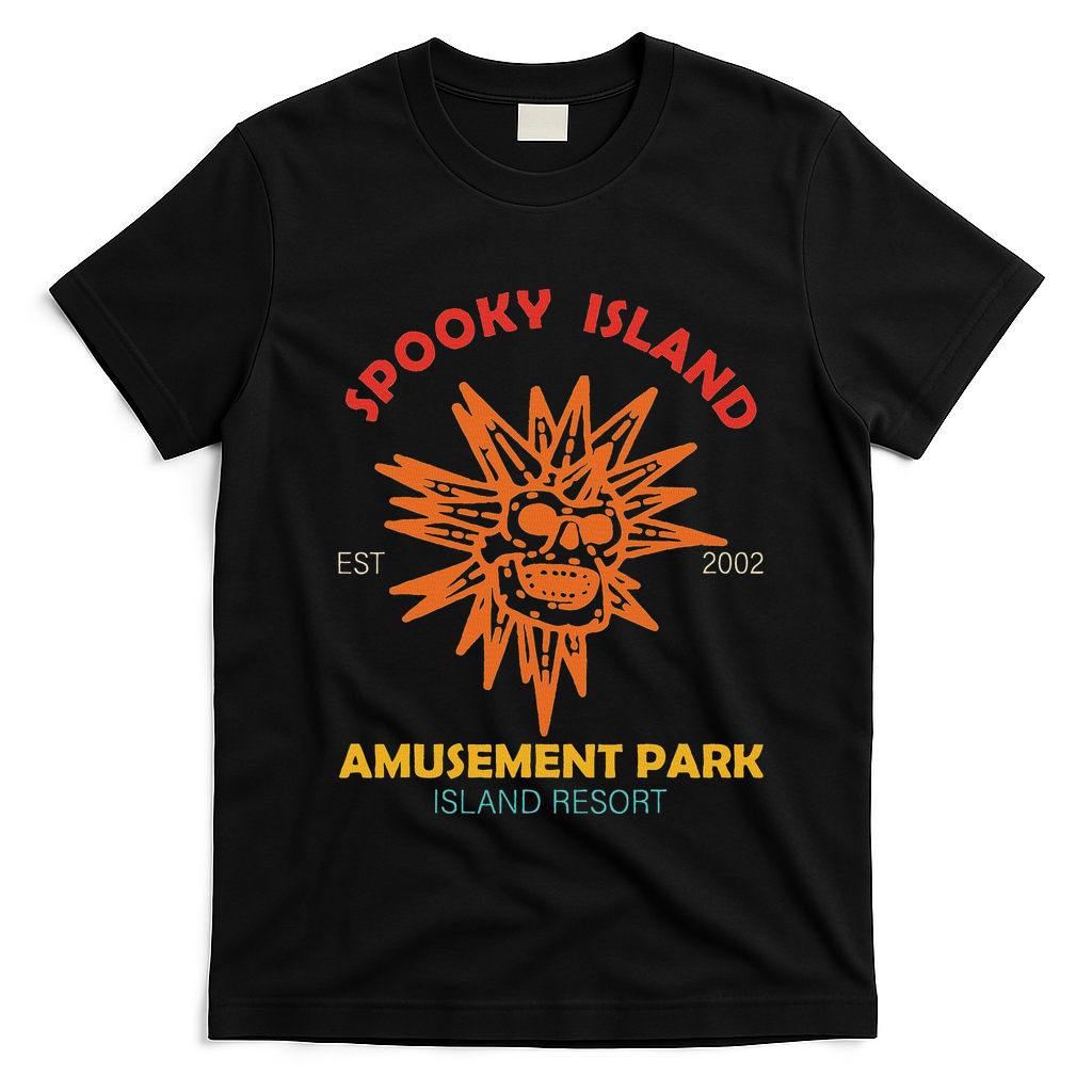 Spooky Island Est 2002 Amusement Park Island Resort T-Shirt - Black