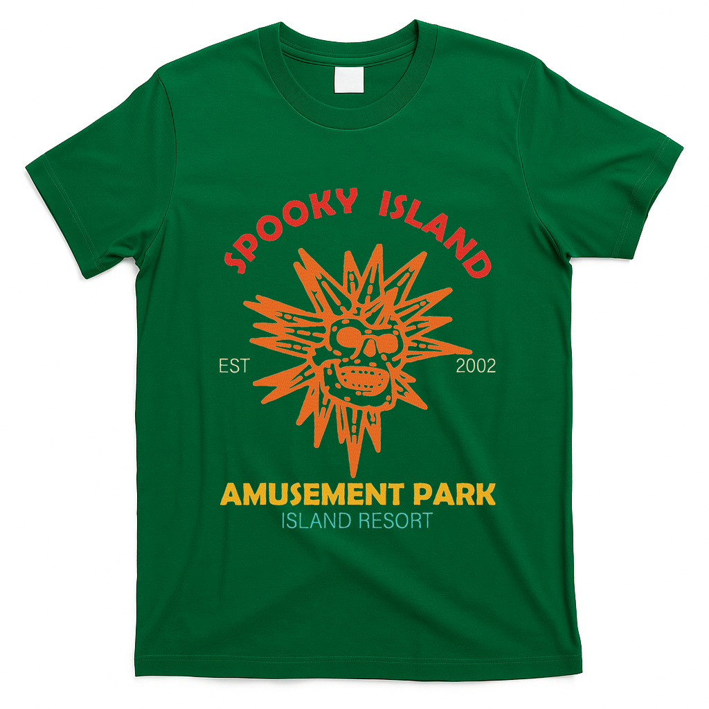 Spooky Island Est 2002 Amusement Park Island Resort T-Shirt - Irish Green