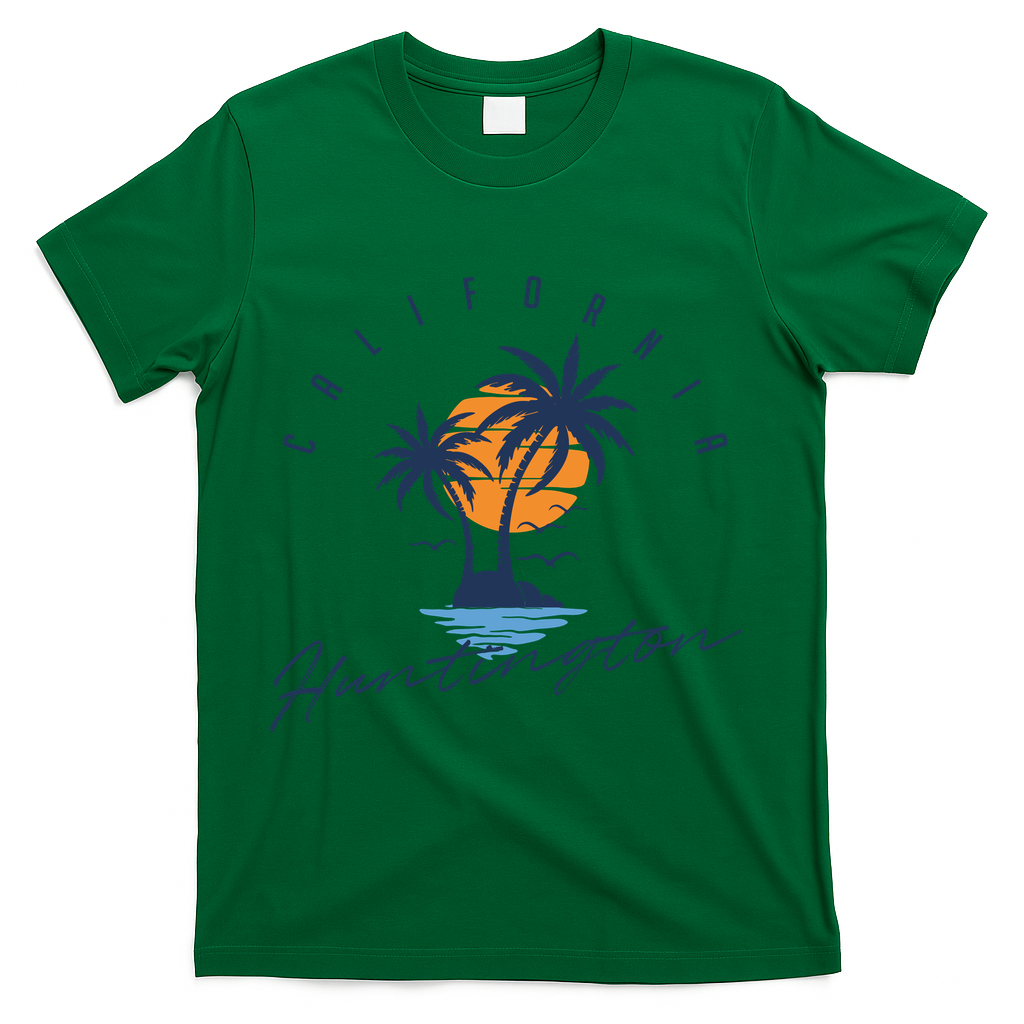 Summer In Huntington Beach Californa T-Shirt - Green